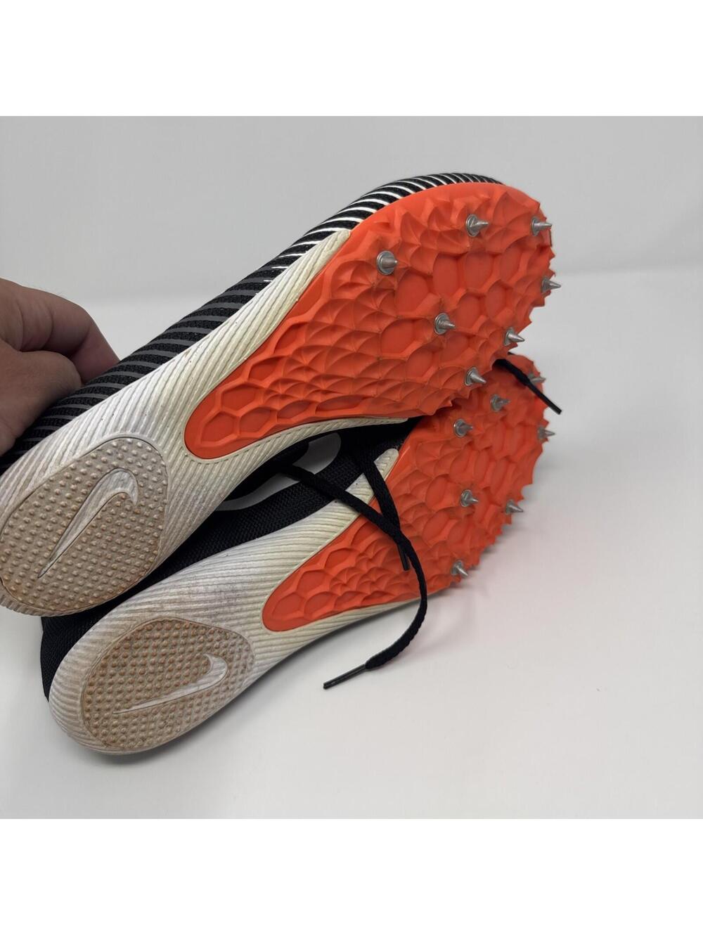 Nike Zoom Rival Track Shoes Black White And Orange Size 9 Mens - Picture 4 of 5